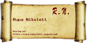 Rupa Nikolett névjegykártya